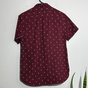 Denim & Flower Maroon Anchor Print Shirt